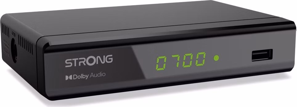 STRONG DVB-T/T2 set-top-box SRT 8119/ s displejem/ Full HD/ H.265/HEVC/ EPG/ USB/ HDMI/ SCART/ černý
