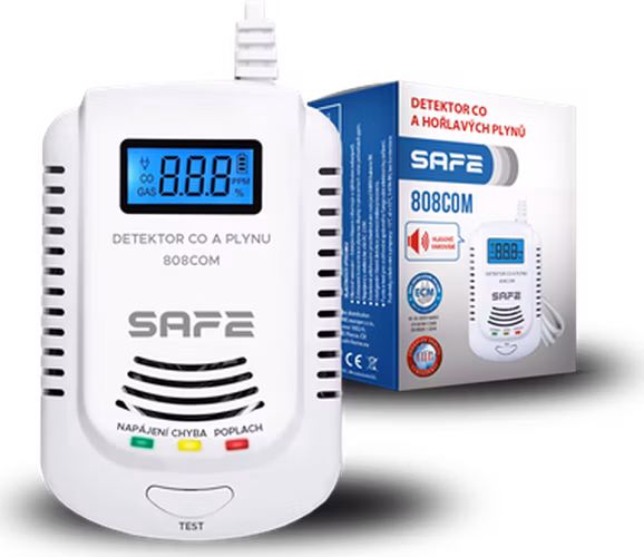 Safe Kombinovaný detektor CO, hořlavých a výbušných plynů 808COM