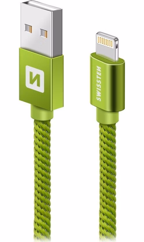 Swissten Datový Kabel Textile Usb / Lightning 2,0 M Zelený