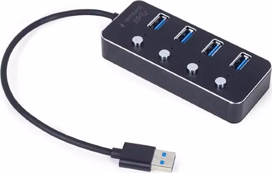 Gembird USB hub 4-port USB 3.1 (Gen 1) hub s vypínači