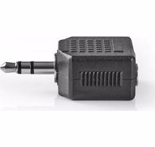 Nedis CAGB22945BK - Stereofonní audioadaptér | 3,5mm Zástrčka - 2× 3,5mm Zásuvka | Černá barva