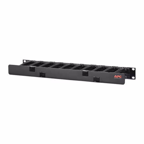 APC Horizontální organizátor kabelů, 1U x 4" hluboký, jednostranný s krytem