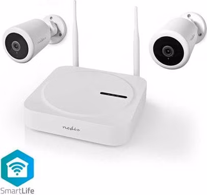 Nedis SLNVR201CWT - Bezdrátový kamerový systém SmartLife 2x Kamera | Full HD 1080p | IP65 | Noční vidění | Bílá