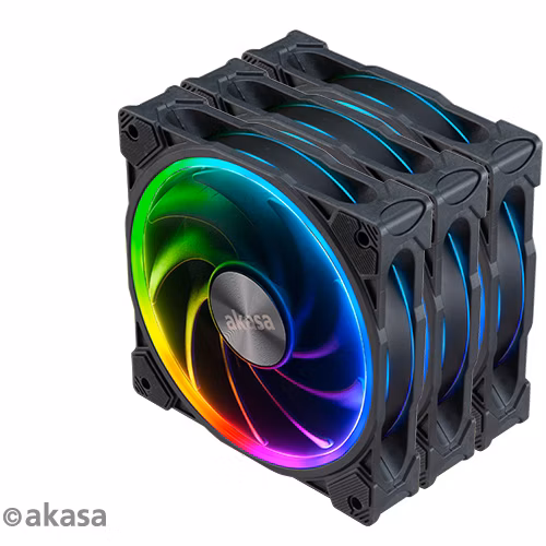 prídavný ventilátor Akasa SOHO AR LED 12 cm RGB 3 ks