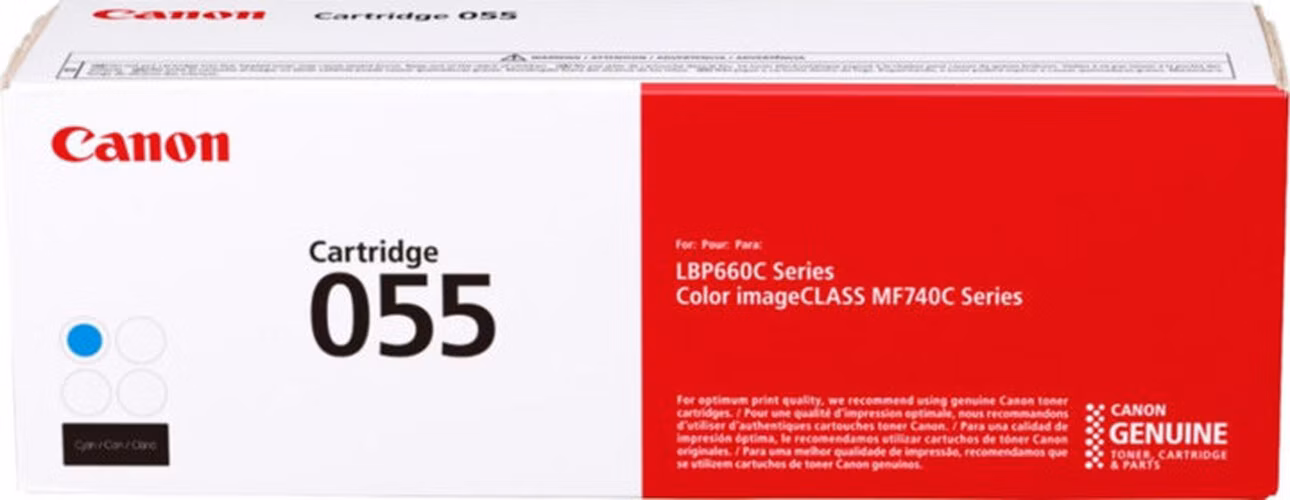 Canon originální toner CRG-055C (azurový, 2100str.) pro Canon MF742Cdw, MF744Cdw, MF746Cx, LBP663Cdw, LBP664Cx