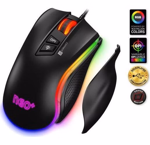 CONNECT IT NEO+ profesionální optická herní myš se softwarem, RGB podsvícení, ČERNÁ