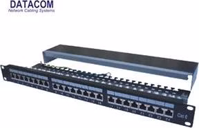 DATACOM Patch panel 24p.CAT6 1U 3x8 LSA, STP 19" černý s vyvázáním