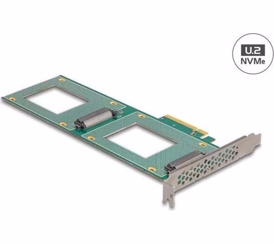 Delock Karta PCI Express 4.0 x8 na 2 x interní U.2 NVMe SFF-8639 - rozvětvení (DxŠ 236 x 87 mm)