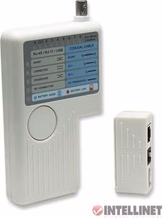 Tester káblov Intellinet, 4 v 1, RJ11, RJ45, USB a BNC