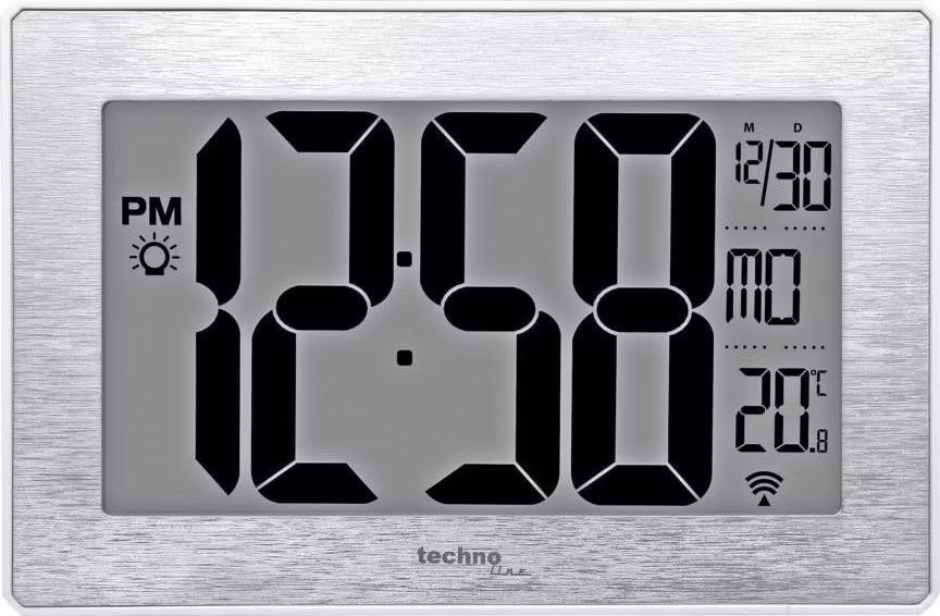 Hodiny TechnoLine WS 8019, stříbrné