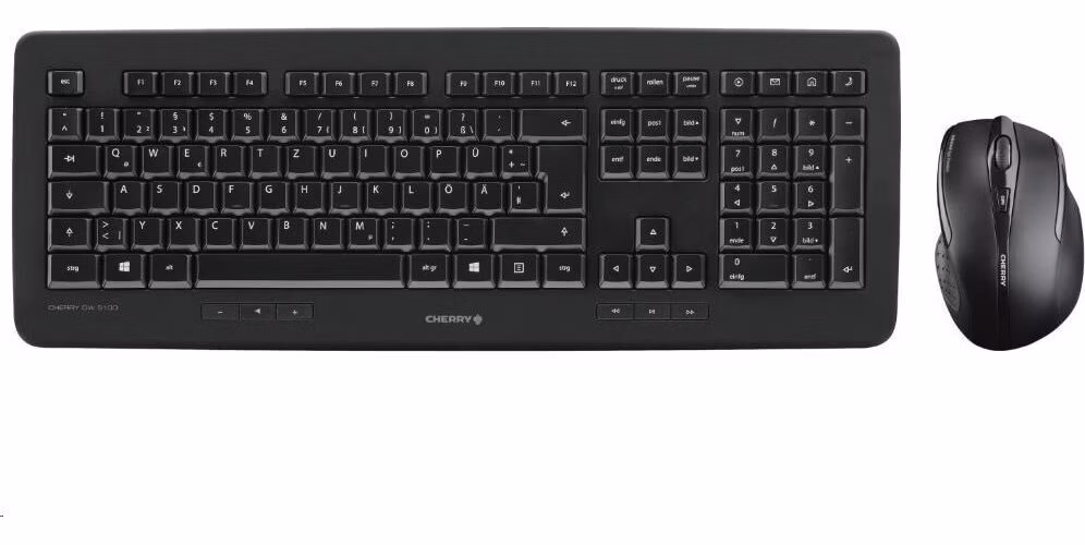 CHERRY set klávesnice + myš DW 5100, bezdrátová, USB, CZ+SK layout, černá