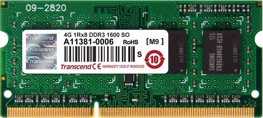 Transcend SODIMM DDR3 4GB 1600MHz, 1Rx8