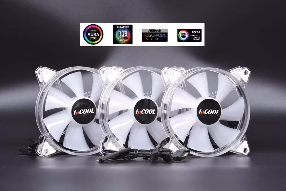 1stCOOL KIT AURA EVO CRYSTAL ARGB 3x CRYSTAL White 120mm ventilátor + ARGB Nano radič