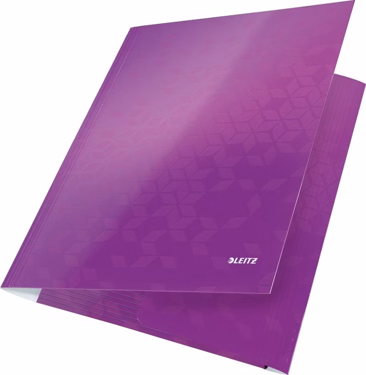 LEITZ Tříchlopňové desky WOW, A4, purpurová