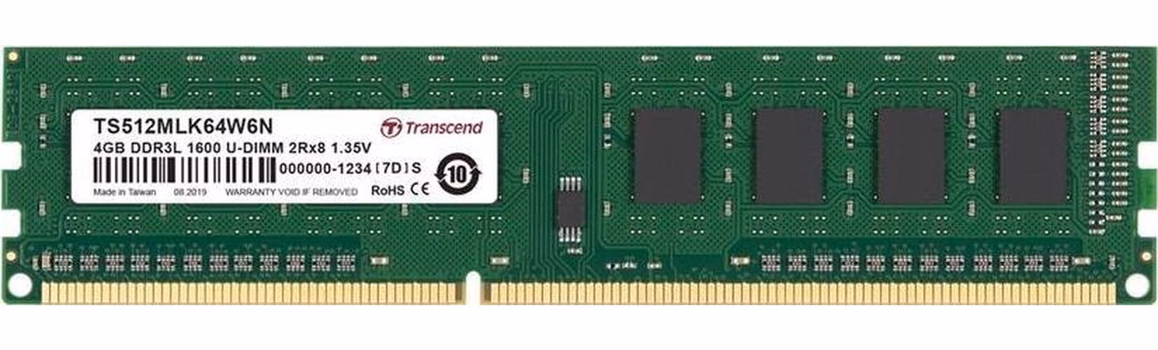 Transcend paměť 4GB DDR3L 1600 U-DIMM 2Rx8 CL11