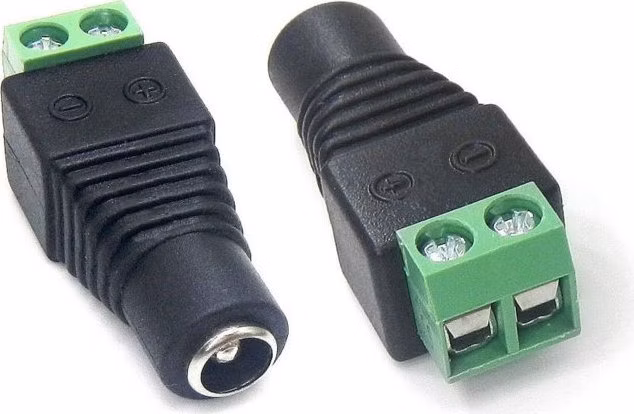 XtendLan Napájecí redukce plug/šroub - SAMICE 5,5/2,1mm (ke zdroji) na šroubovou svorkovnici