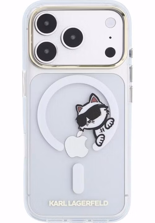 Karl Lagerfeld IML Choupette Peekaboo Magsafe kryt iPhone 18 Pro priehľadný