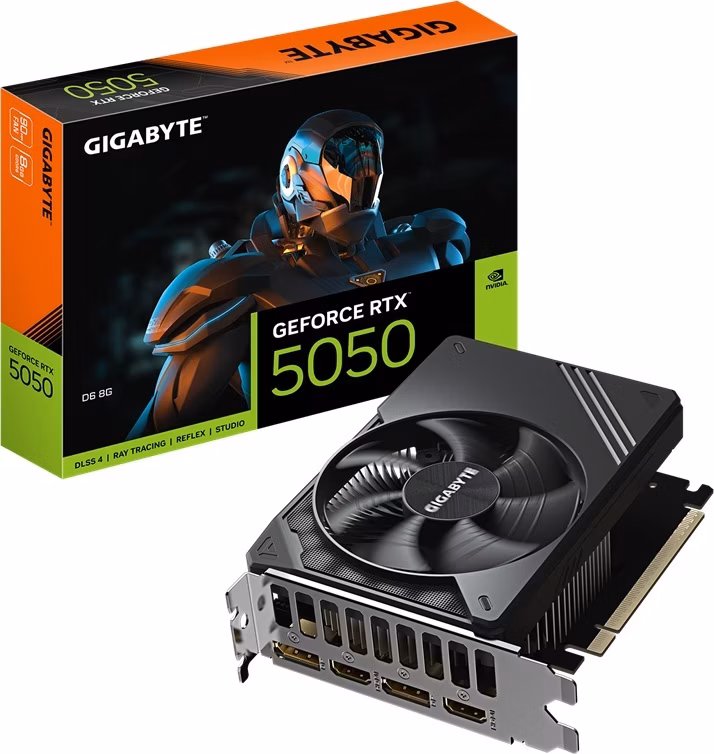 GIGABYTE VGA NVIDIA GeForce RTX 5050 D6 8G, RTX 5050, 8G GDDR6, 2xDP, 2xHDMI