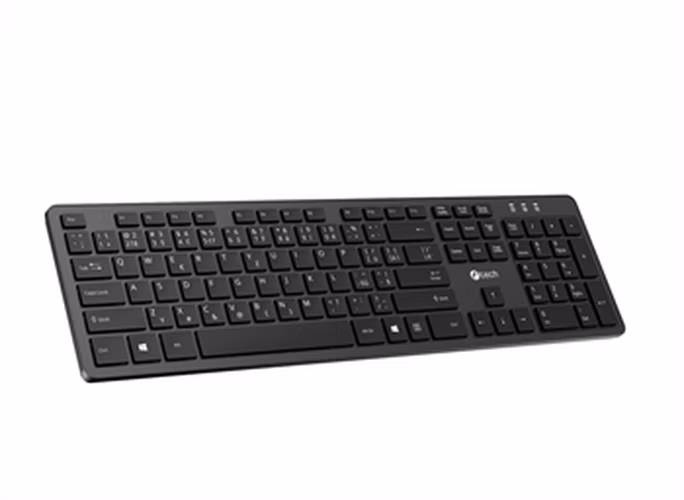 C-TECH klávesnice Quallis KB-118 Dual mode, bezdrátová, BT5.0 + 2,4GHz, scissors tlačítka, USB nano receiver, CZ/SK