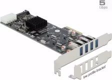 Delock PCI Express x4 Karta na 4 x externí SuperSpeed USB (USB 3.2 Gen 1) USB Typ-A samice Quad Channel - Low Profile