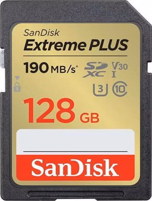 SanDisk Extreme PLUS SDXC 128GB 190MB/s V30 UHS-I
