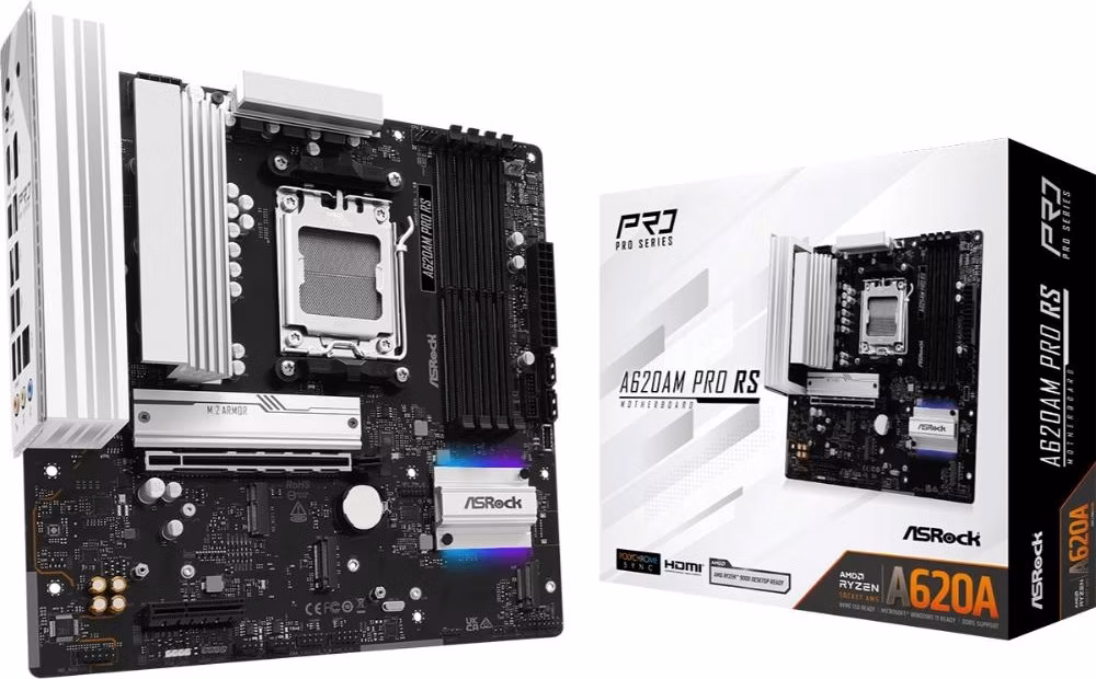 ASRock MB Sc AM5 A620AM PRO RS, AMD X620A, 4xDDR5, 1xHDMI, 1xDP