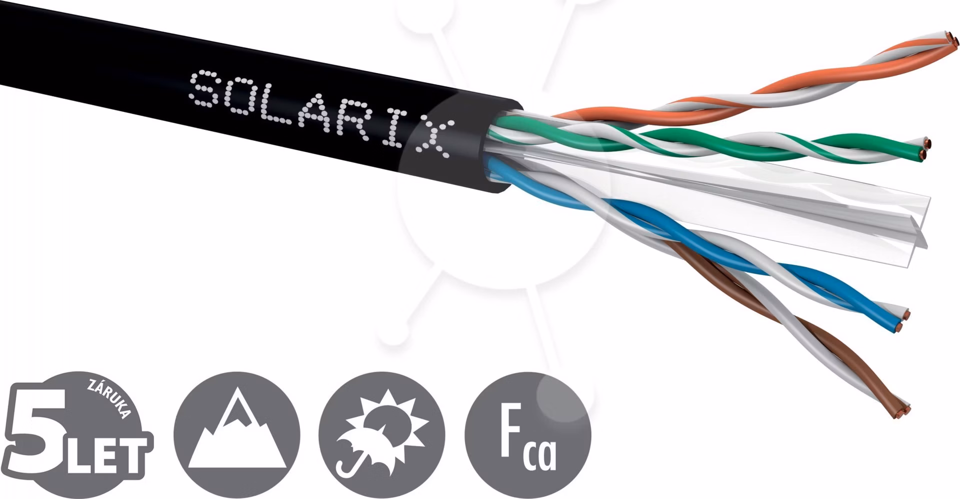 Instalační kabel Solarix CAT6 UTP PE Fca venkovní 500m/cívka SXKD-6-UTP-PE