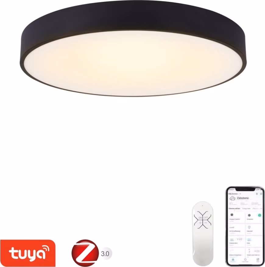 IMMAX NEO RONDATE SLIM SMART stropní svítidlo 60 x 7cm 53W černé Zigbee 3.0, TUYA
