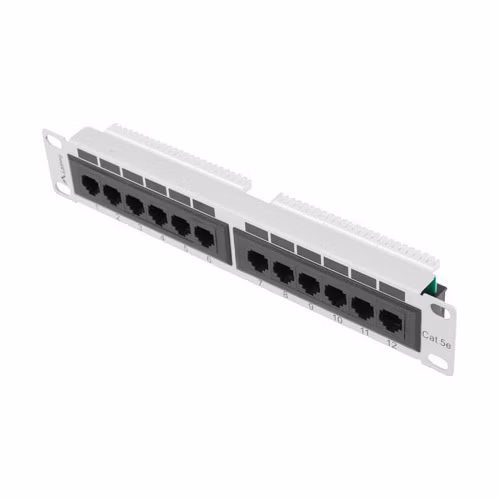PATCH PANEL 12PORT 1U 10" CAT.5E UTP ŠEDÝ LANBERG