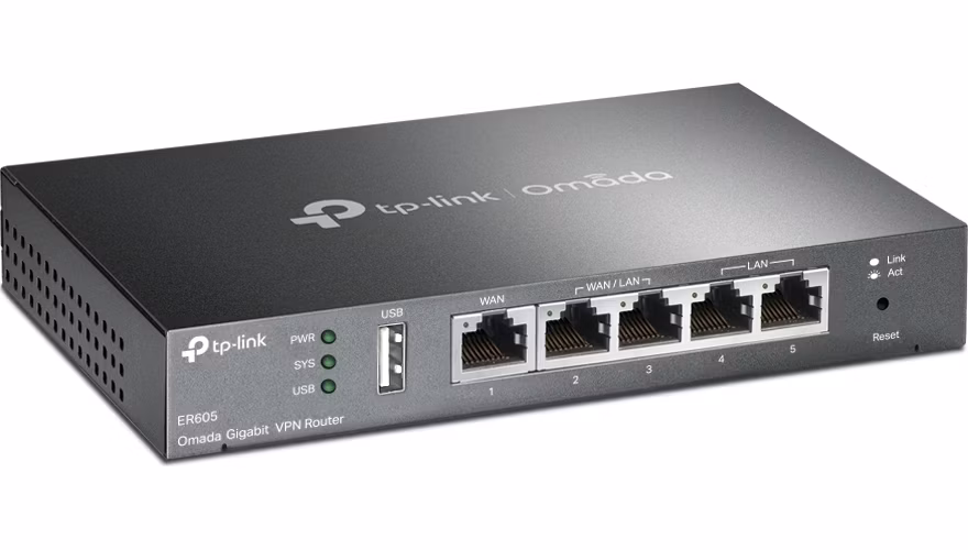 TP-Link ER605 v2 Gb Multi-WAN VPN router, port USB, Omada SDN
