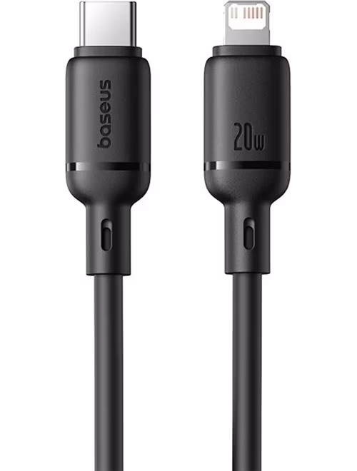 Baseus Rýchlonabíjací kábel Silky USB-C/Lightning 1m 20W čierny