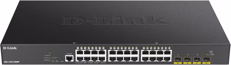 D-Link DGS-1250-28XMP 28-portový gigabitový inteligentný PoE switch, 24x GbE PoE+, 4x SFP+, PoE 370W