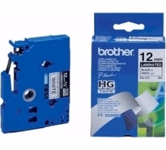 Brother - HGE231V5, bílá / černá, 12 mm (pro PT 9xxx) - balení 5 ks