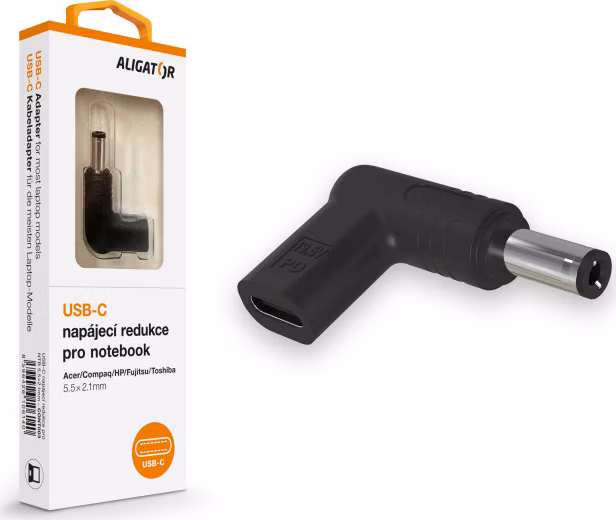 Aligator USB-C napájacia redukcia 5,5 x 2,1 mm pre notebooky Acer/Compaq/HP/Fujitsu/Toshiba