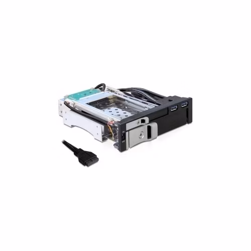 Delock 5.25 výměnný rámeček pro 1x 2.5 + 1x 3.5 SATA HDD + 2 x USB 3.0 porty