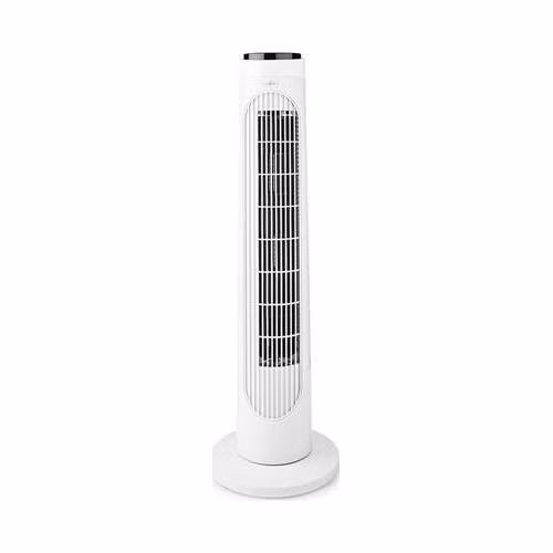 Nedis FNTR13CWT40 - Sloupový Ventilátor | 3-Rychlostní | Rotace | 50 W | Dálkové ovládání | Bílá / Černá