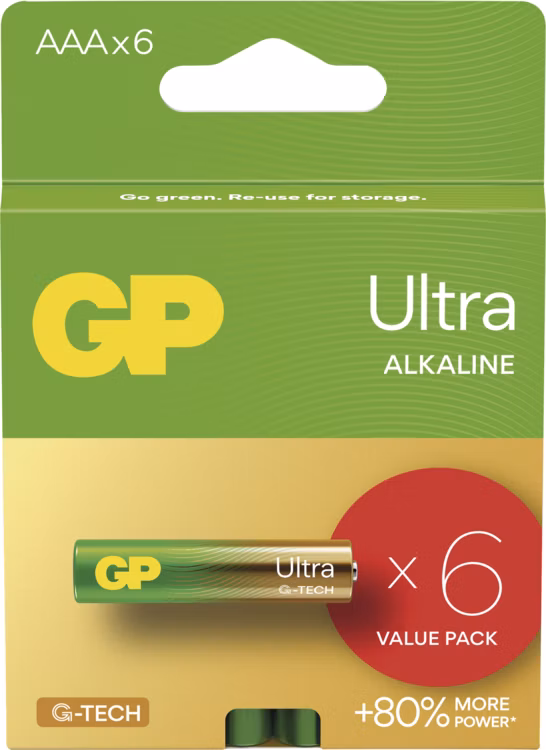 GP Alkalická batéria ULTRA AAA (LR03) - 6ks