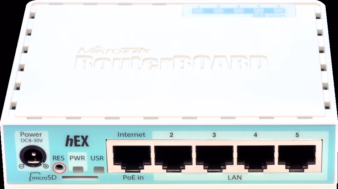 MikroTik RouterBOARD hEX, 880MHz dual-core CPU, 256MB RAM, 5x LAN, USB, microSD slot, vč. L4 licence