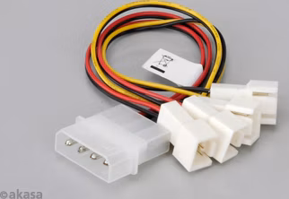 Akasa - 4-pin CPU Molex na 4 x 3-pin fan