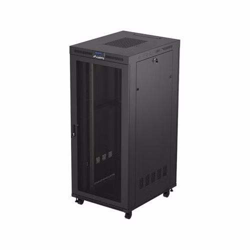 LANBERG Volně stojící skříň 19" 37U/800x1000 LCD síťované dveře černá (RAL9004) (v rozloženém stavu)