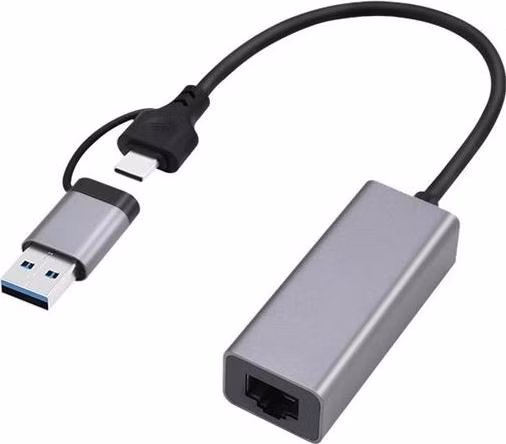 Gembird adaptér USB-C (M) + USB-A 3.2 (M) na Gigabit LAN