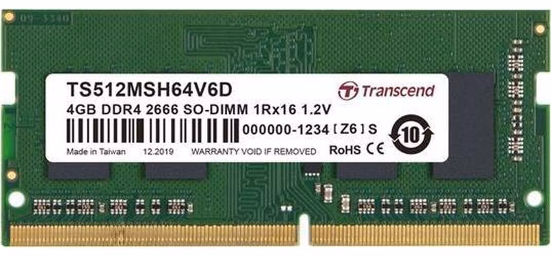 Transcend paměť 4GB SODIMM DDR4 2666 1Rx16 CL19