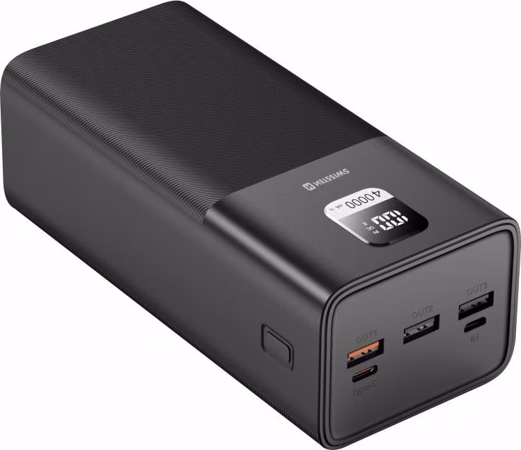 SWISSTEN POWER LINE POWER BANK 40000 mAh 100W POWER DELIVERY ČERNÝ