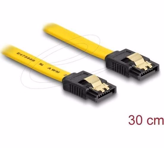 Delock Kabel SATA, 6 Gb/s, 30 cm, žlutý
