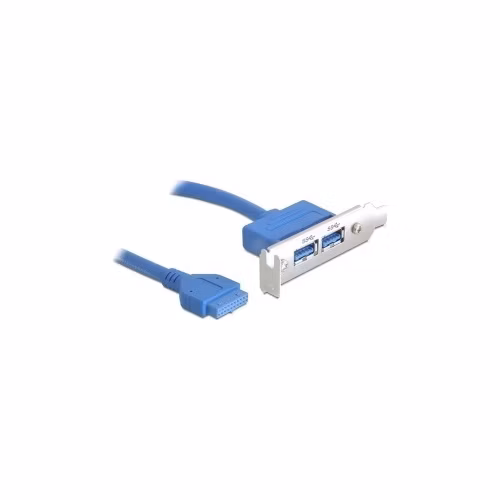 Delock záslepka 1x interní 19pin USB 3.0 > 2 x USB 3.0-A samice externí - low profile