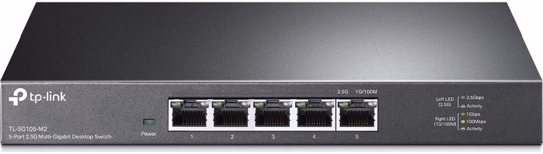 5-Port 2.5G Multi-Gigabit Desktop Switch PORT: 5× 2.5G RJ45 Ports SPEC: Desktop Steel Case FEATURE: Plug and Play