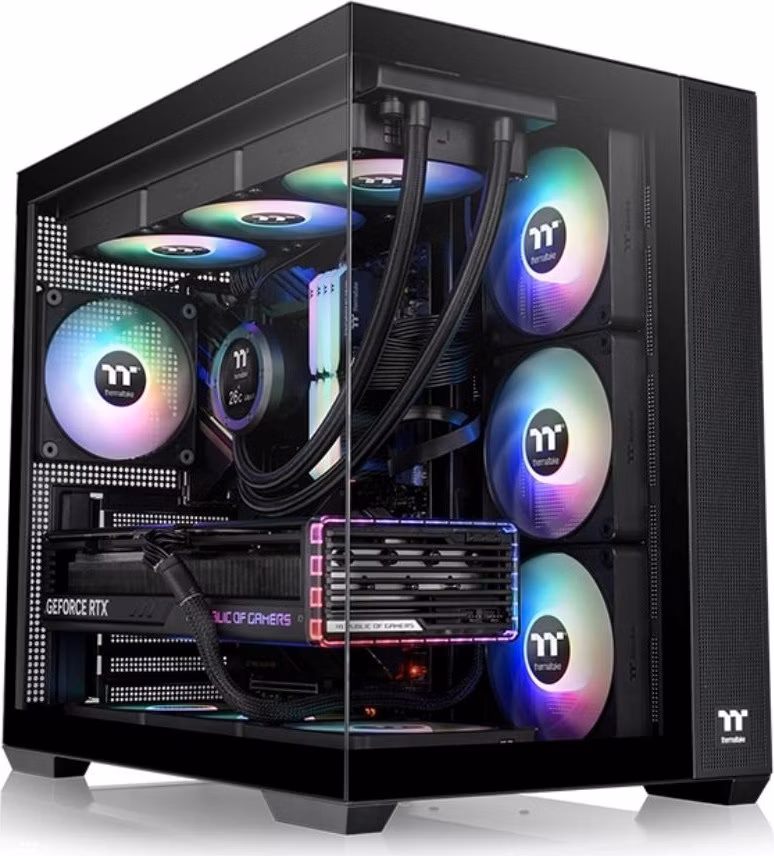 THERMALTAKE Case View 380 TG ARGB, ATX, Průhledná bočnice, 4x 120mm ARGB Fan, černá