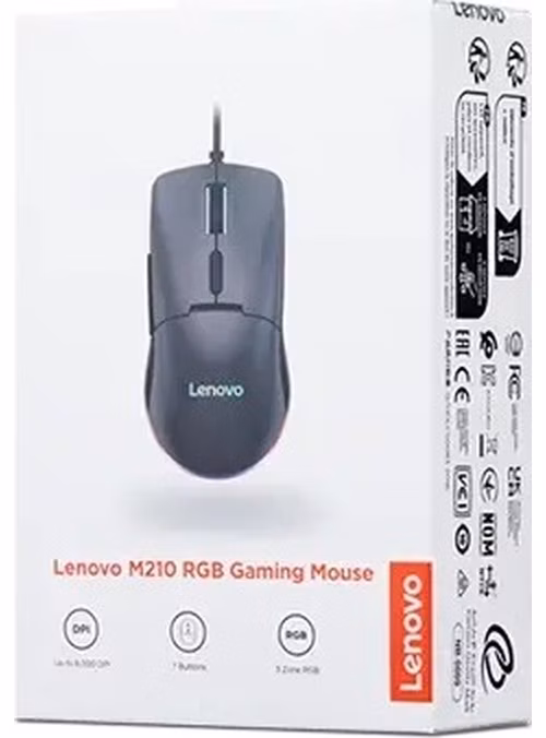 Lenovo M210/Herní/Optická/Pro praváky/8 000 DPI/Drátová USB/Černá