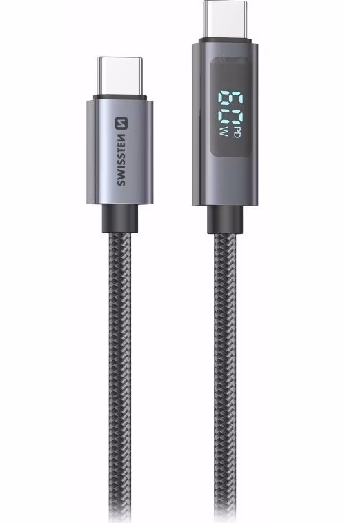 SWISSTEN LCD KABEL USB-C / USB-C 1,5 M ČERNÝ
