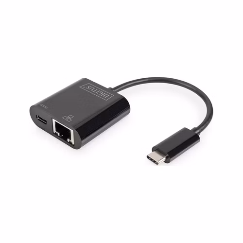 DIGITUS Gigabitový ethernetový adaptér USB typu C + PD s funkcí napájení